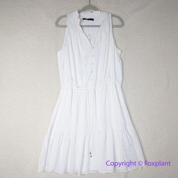New! White House Black Market Drawstring Mini Dress off white, size M - Picture 4 of 16